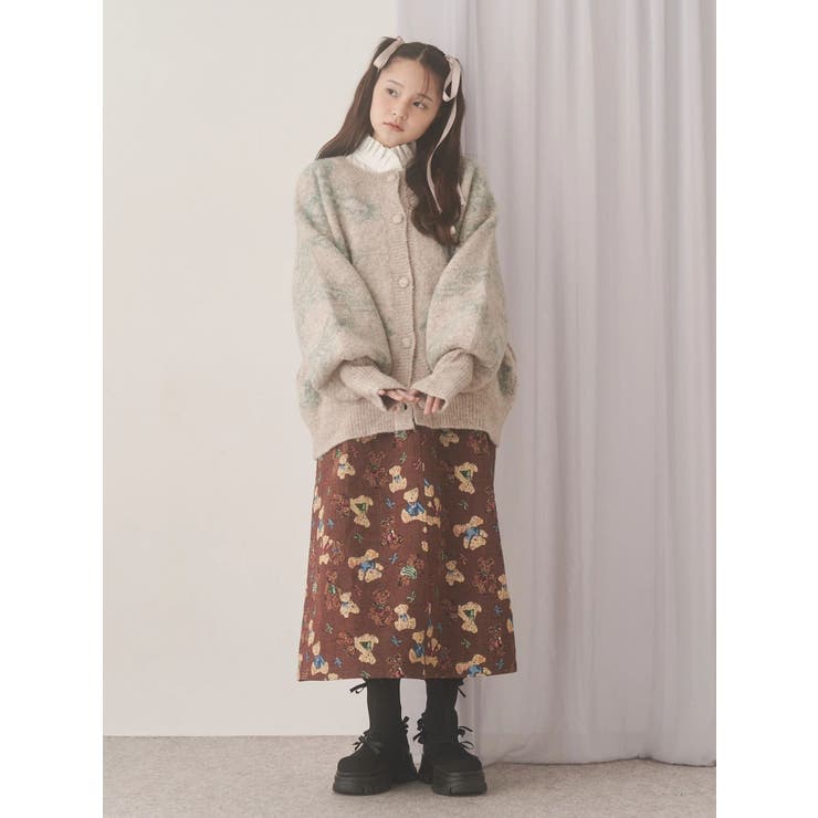ribbon jacquard knit cardigan | merry jenny | 詳細画像23 