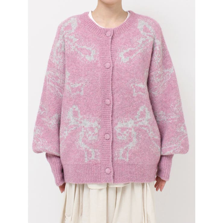 ribbon jacquard knit cardigan | merry jenny | 詳細画像24 