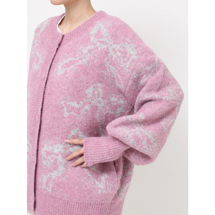 ribbon jacquard knit cardigan | merry jenny | 詳細画像28 