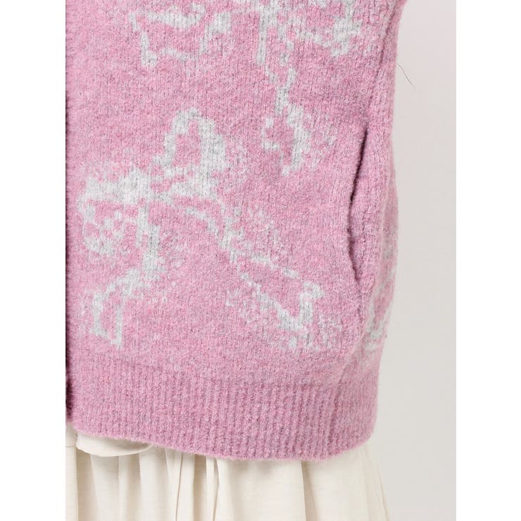 ribbon jacquard knit cardigan | merry jenny | 詳細画像30 