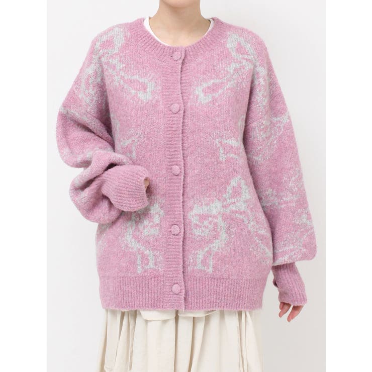ribbon jacquard knit cardigan | merry jenny | 詳細画像38 