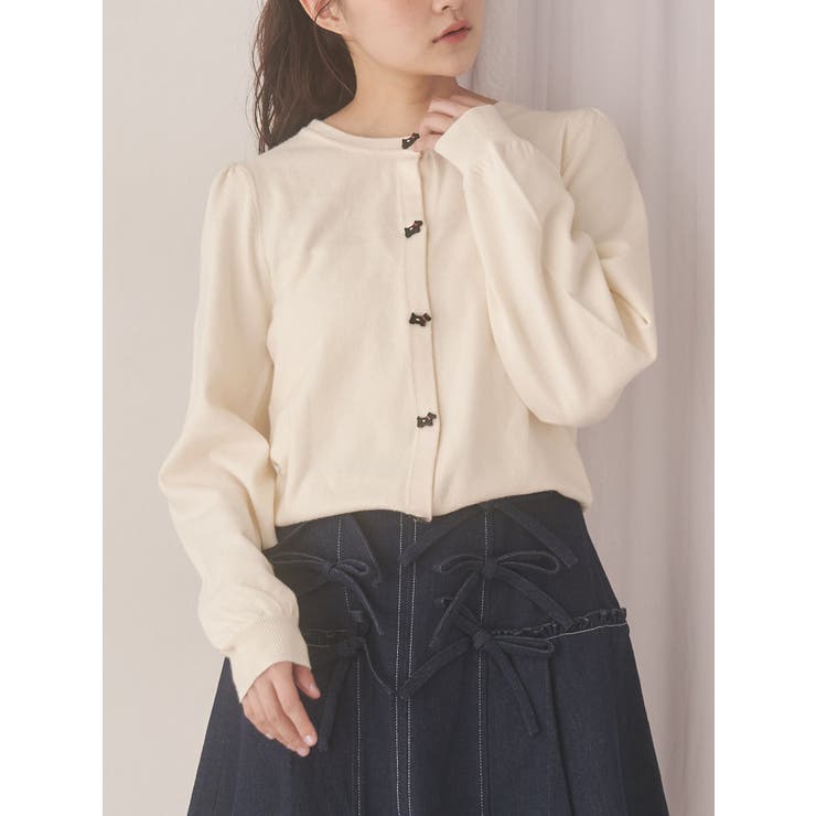 terrier button knit cardigan | merry jenny | 詳細画像1 