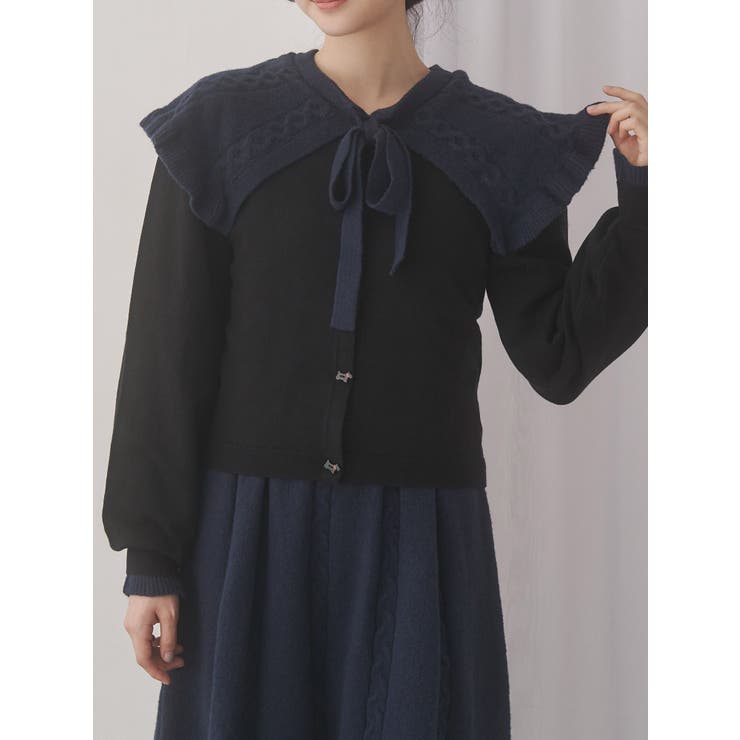 ブラック | terrier button knit cardigan | merry jenny