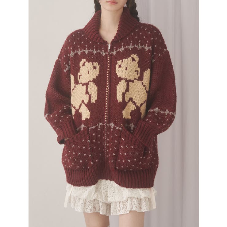 ボルドー | bear cowichan knit | merry jenny