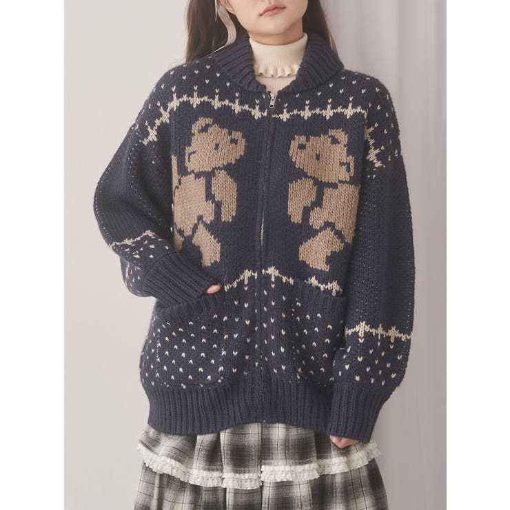 ネイビー | bear cowichan knit | merry jenny