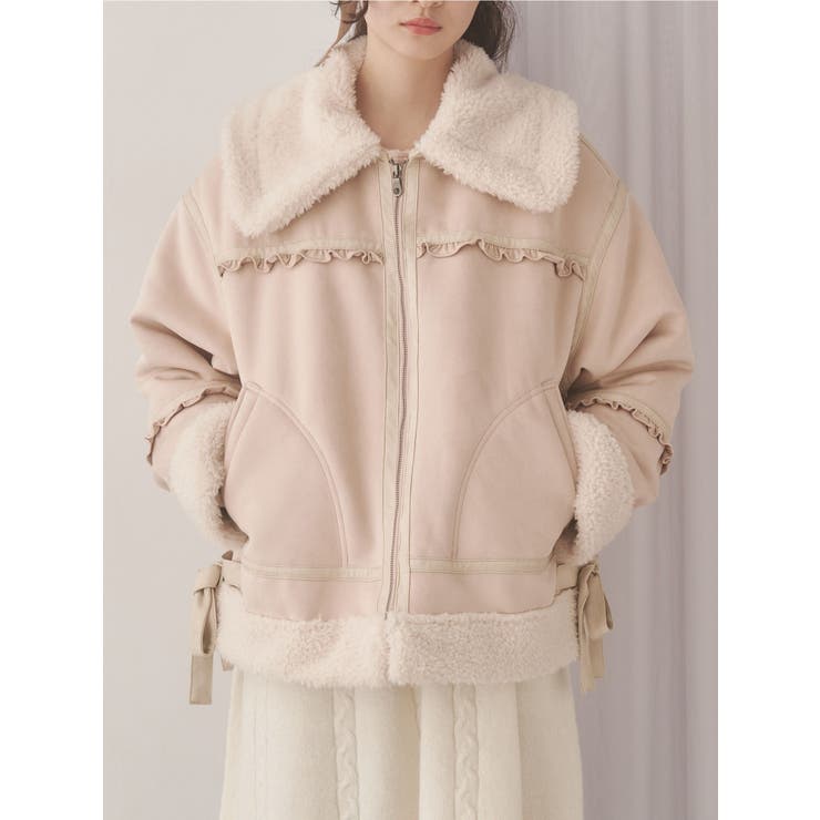 クリームボアムートンブルゾン | merry jenny | 詳細画像1 