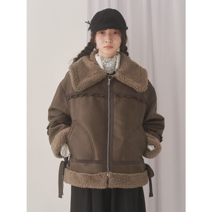 クリームボアムートンブルゾン | merry jenny | 詳細画像14 