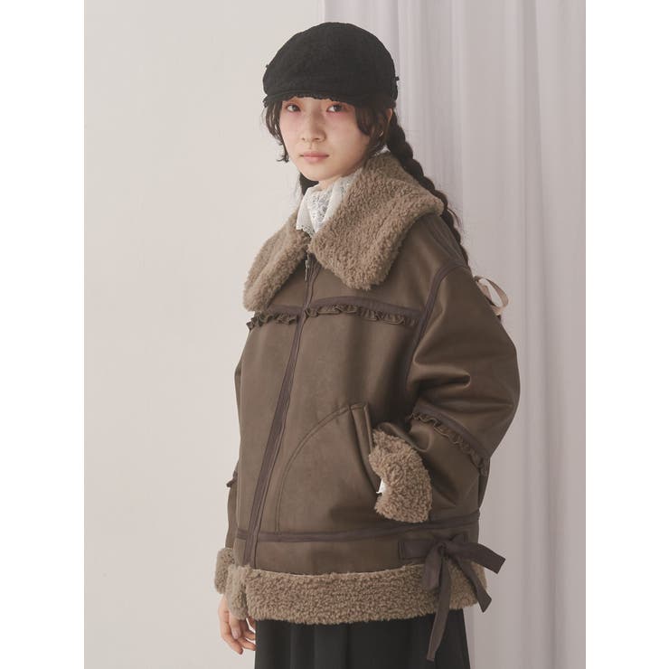 クリームボアムートンブルゾン | merry jenny | 詳細画像15 