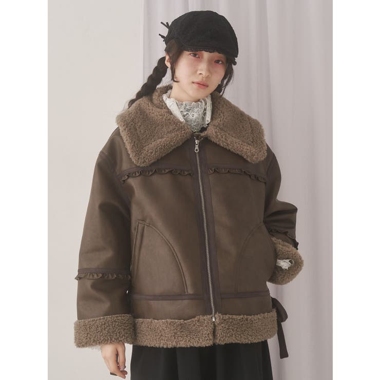 クリームボアムートンブルゾン | merry jenny | 詳細画像16 