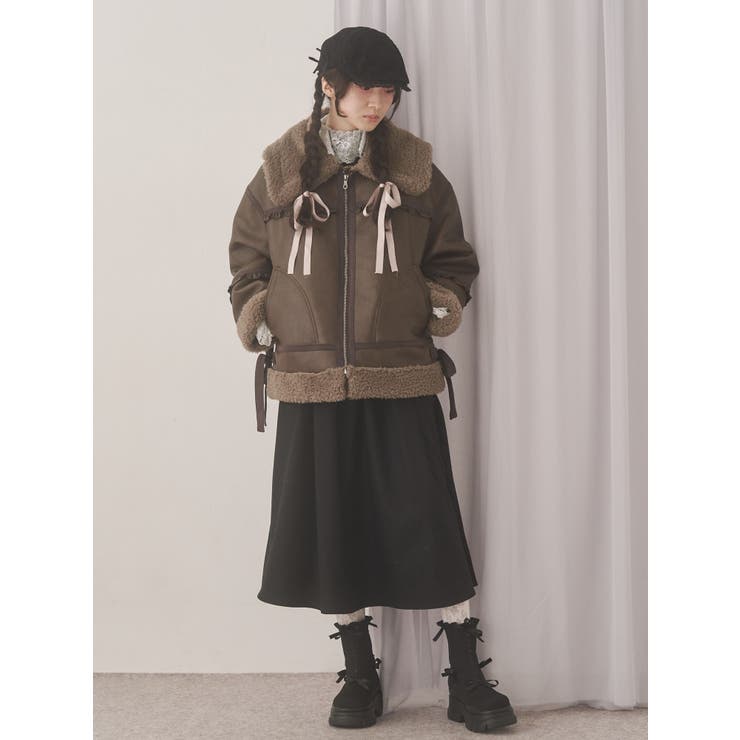 クリームボアムートンブルゾン | merry jenny | 詳細画像18 