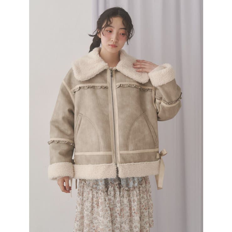 クリームボアムートンブルゾン | merry jenny | 詳細画像5 