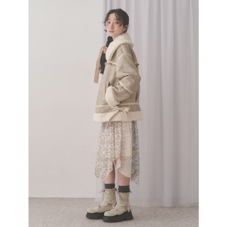 クリームボアムートンブルゾン | merry jenny | 詳細画像8 