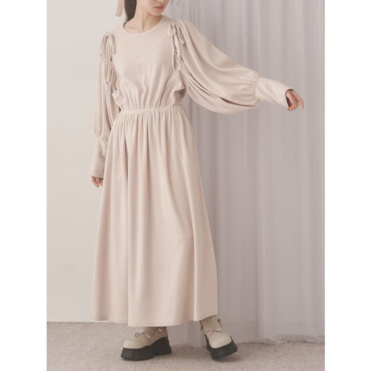 ギャザーギャザーフリースワンピース | merry jenny | 詳細画像1 