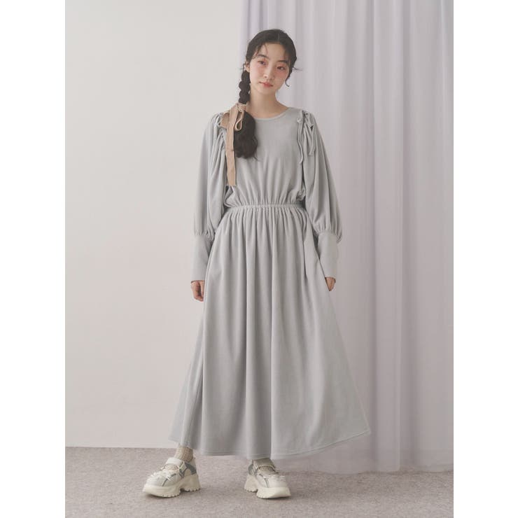 ギャザーギャザーフリースワンピース | merry jenny | 詳細画像3 