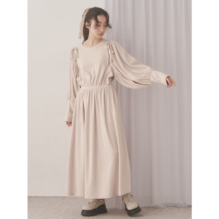 ギャザーギャザーフリースワンピース | merry jenny | 詳細画像8 