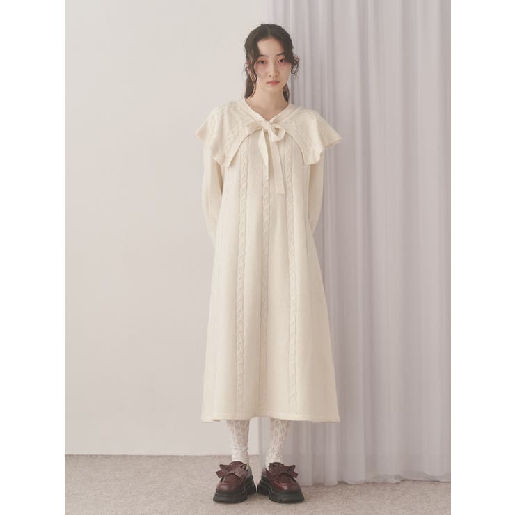 ケープリボンニットワンピース | merry jenny | 詳細画像4 