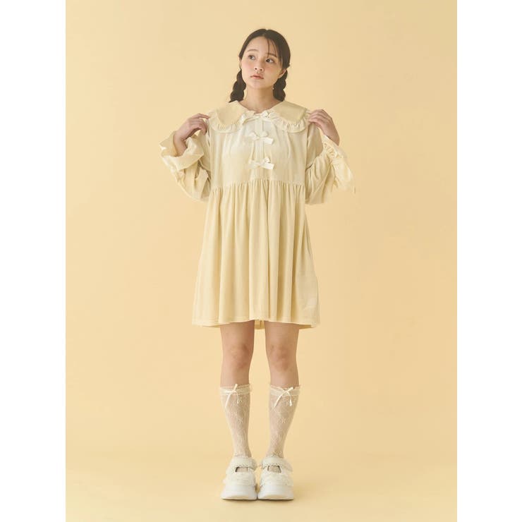 ベロアリボンミニワンピース | merry jenny | 詳細画像12 