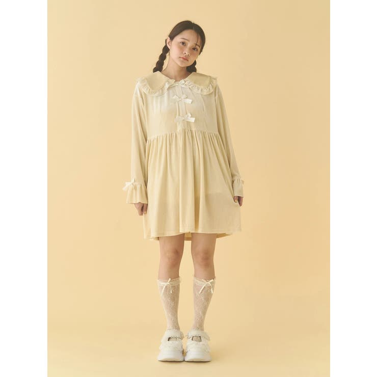 ベロアリボンミニワンピース | merry jenny | 詳細画像13 