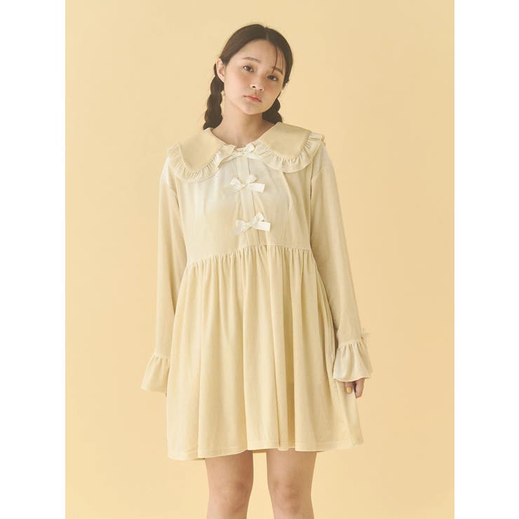 ベロアリボンミニワンピース | merry jenny | 詳細画像2 