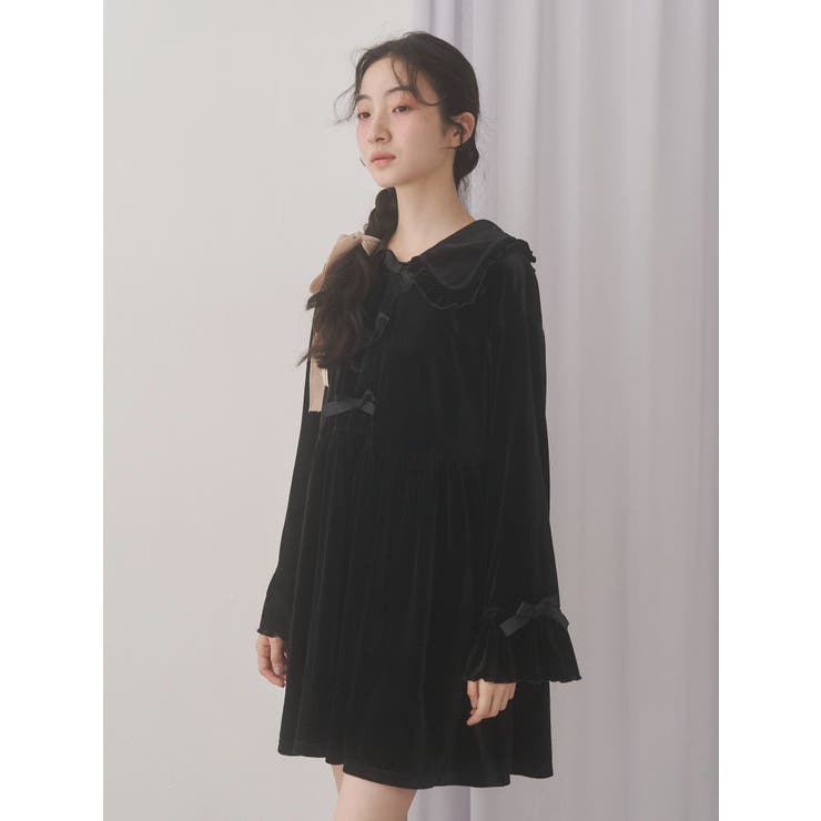 ベロアリボンミニワンピース | merry jenny | 詳細画像5 