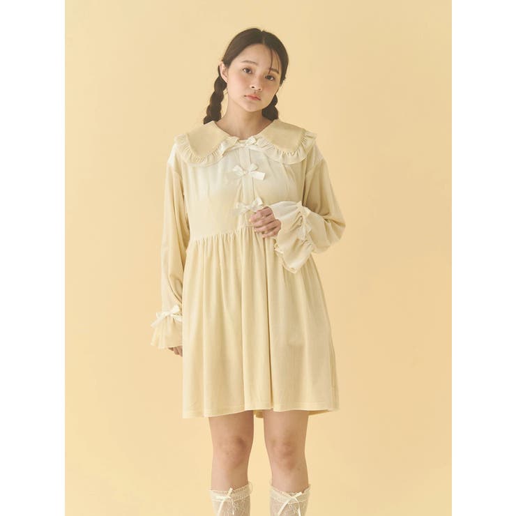 ベロアリボンミニワンピース | merry jenny | 詳細画像9 