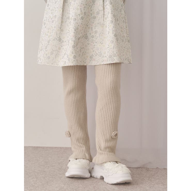 お花のリブニットパンツ | merry jenny | 詳細画像1 