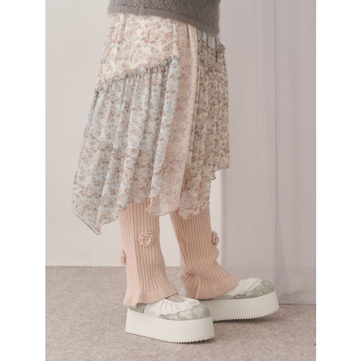 お花のリブニットパンツ | merry jenny | 詳細画像3 