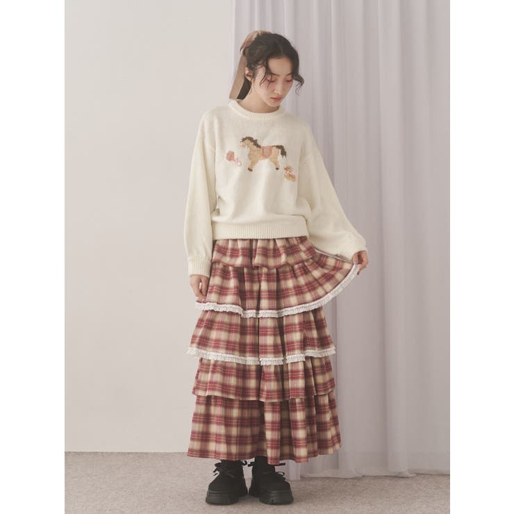 ティアードティアードチェックスカート | merry jenny | 詳細画像10 