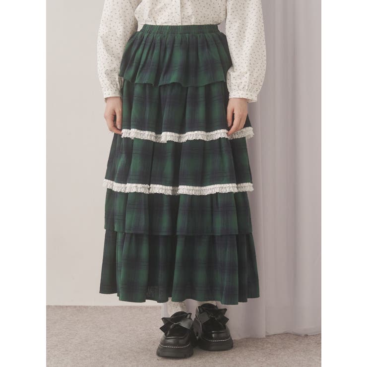 ティアードティアードチェックスカート | merry jenny | 詳細画像11 