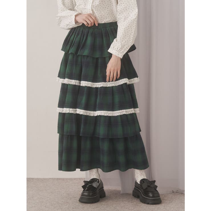 ティアードティアードチェックスカート | merry jenny | 詳細画像12 