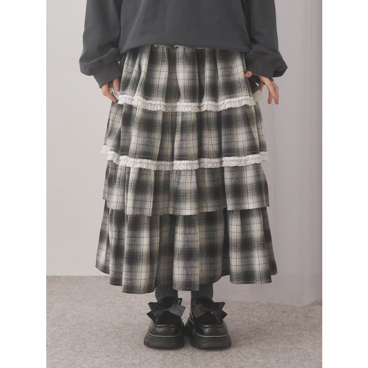 ティアードティアードチェックスカート | merry jenny | 詳細画像18 
