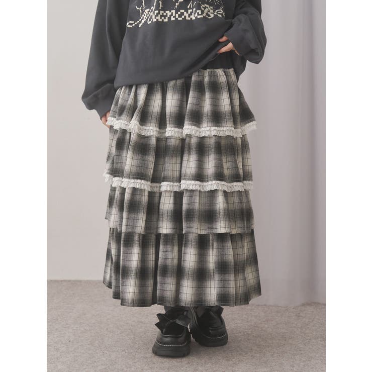 ティアードティアードチェックスカート | merry jenny | 詳細画像19 
