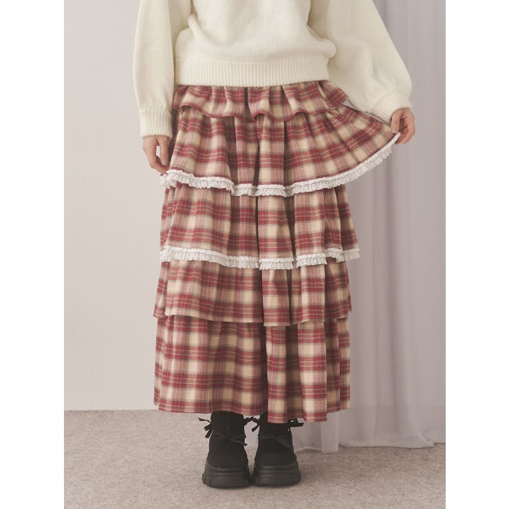 ティアードティアードチェックスカート | merry jenny | 詳細画像8 