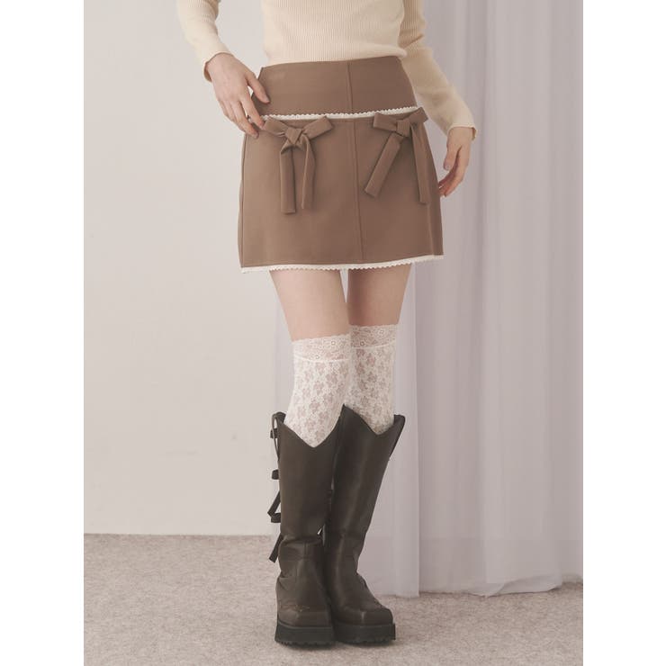 ribbon lace mini skirt | merry jenny | 詳細画像3 