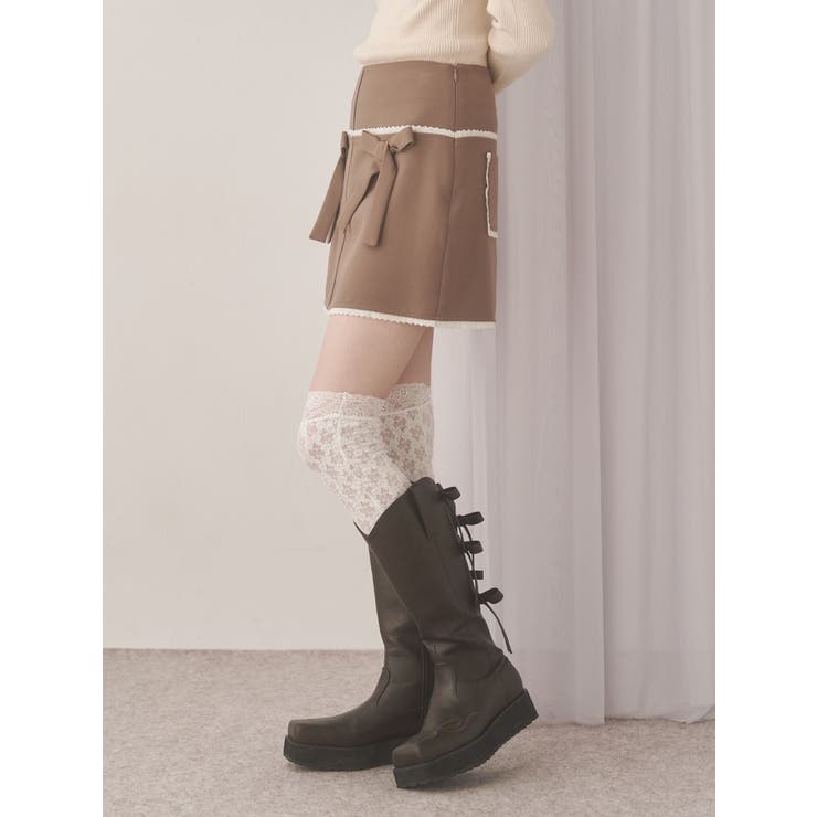 ribbon lace mini skirt | merry jenny | 詳細画像4 