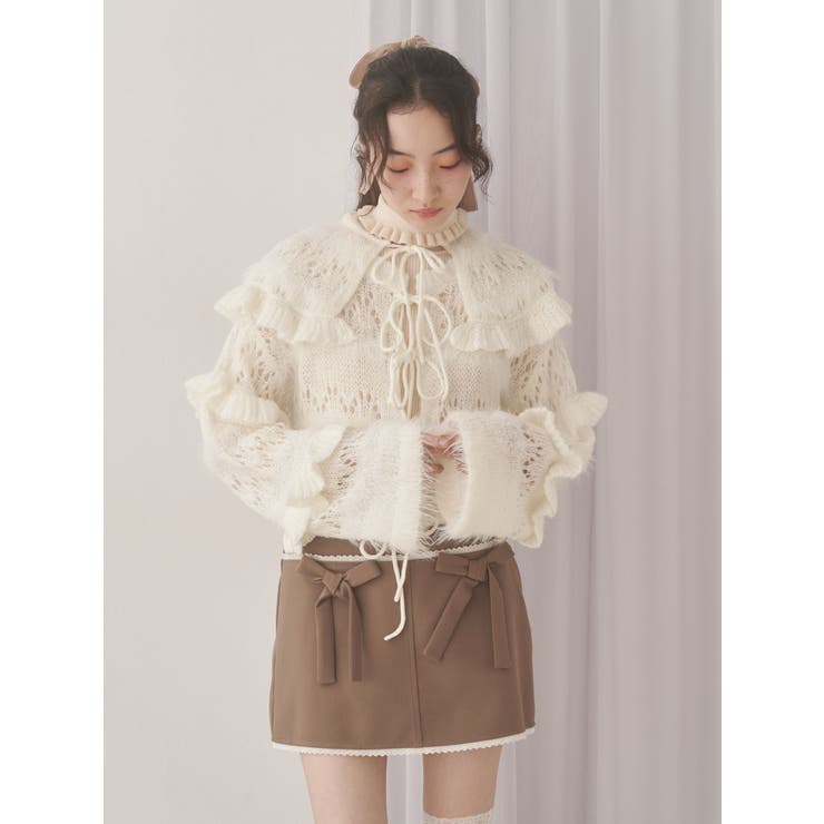 ribbon lace mini skirt | merry jenny | 詳細画像7 