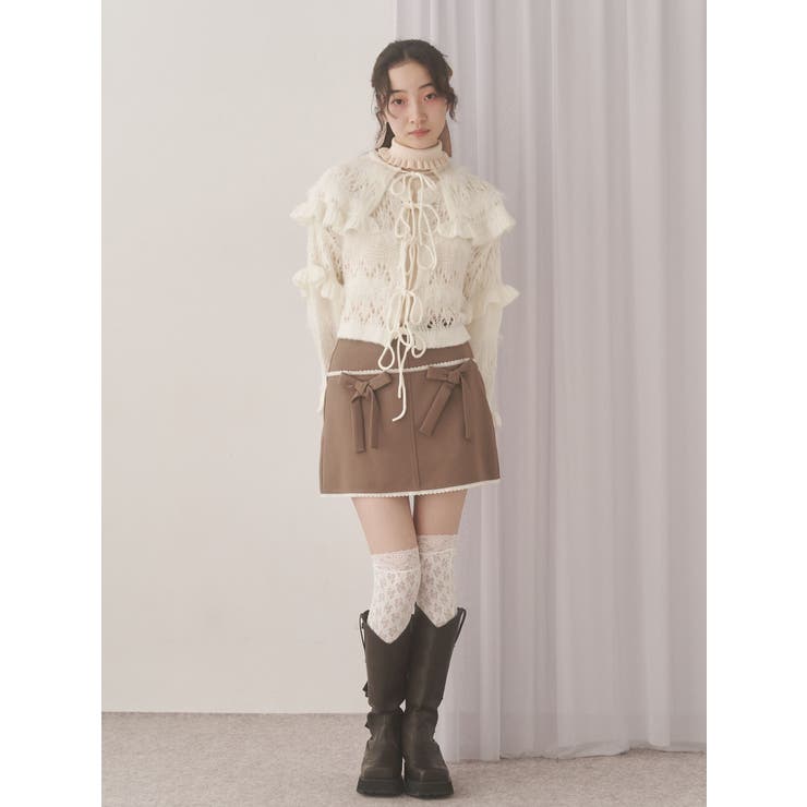 ribbon lace mini skirt | merry jenny | 詳細画像8 