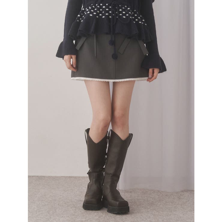 ribbon lace mini skirt | merry jenny | 詳細画像9 