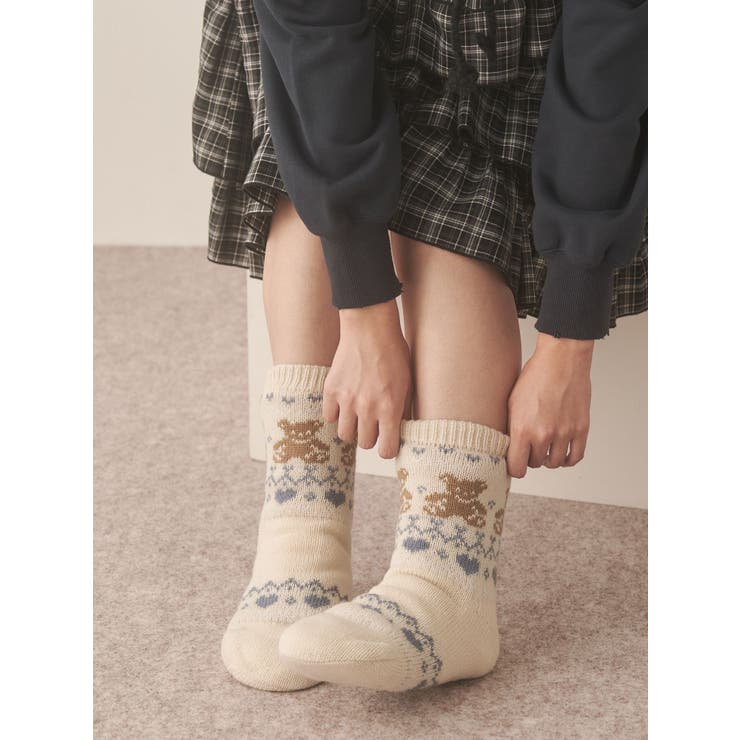 もこもこbear knit socks | merry jenny | 詳細画像5 