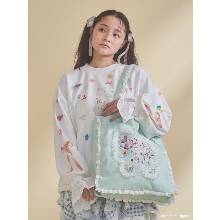 Dream Garden-tulip ribbon lace tote | merry jenny | 詳細画像15 