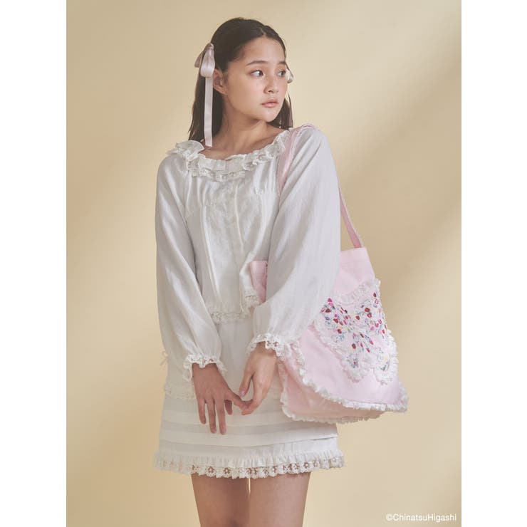 Dream Garden-tulip ribbon lace tote | merry jenny | 詳細画像4 
