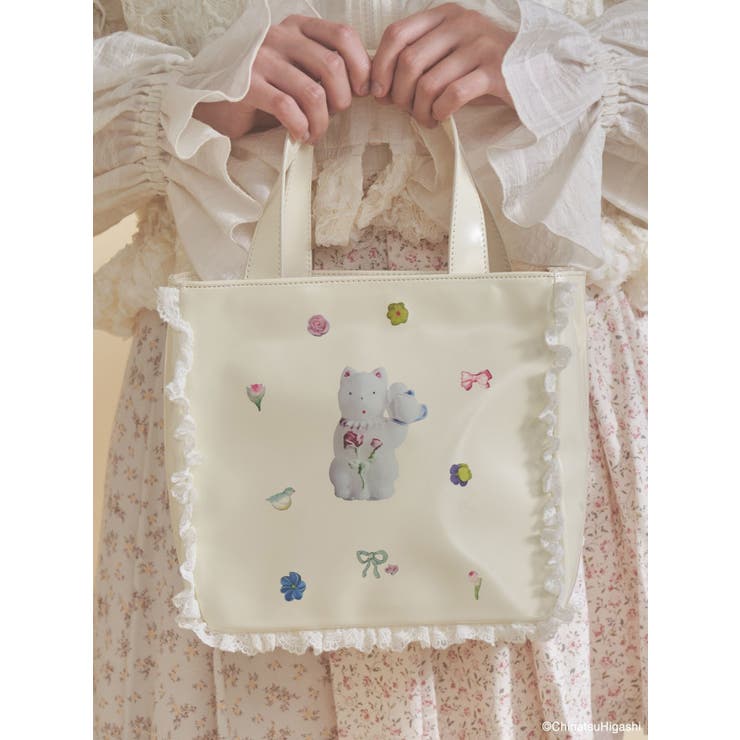 アイボリー | New Wave Sugar cat square bag | merry jenny