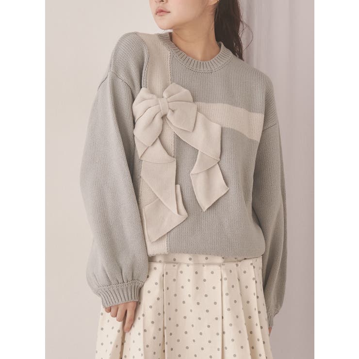 ブルー | プレゼントリボンニット | merry jenny