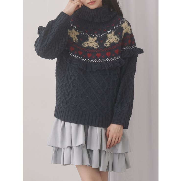 トップス merry jenny bear yoke knit tops bear yoke knit tops[品番：MKSW0066283]｜merry jenny（メリージェ二