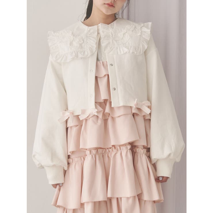 リボンたっぷりスナップカーディガン | merry jenny | 詳細画像1 