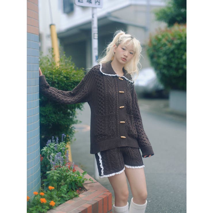 toggle button knit cardigan | merry jenny | 詳細画像3 