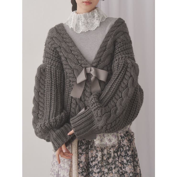 グレー | ribbon ribbon カーデイガン | merry jenny