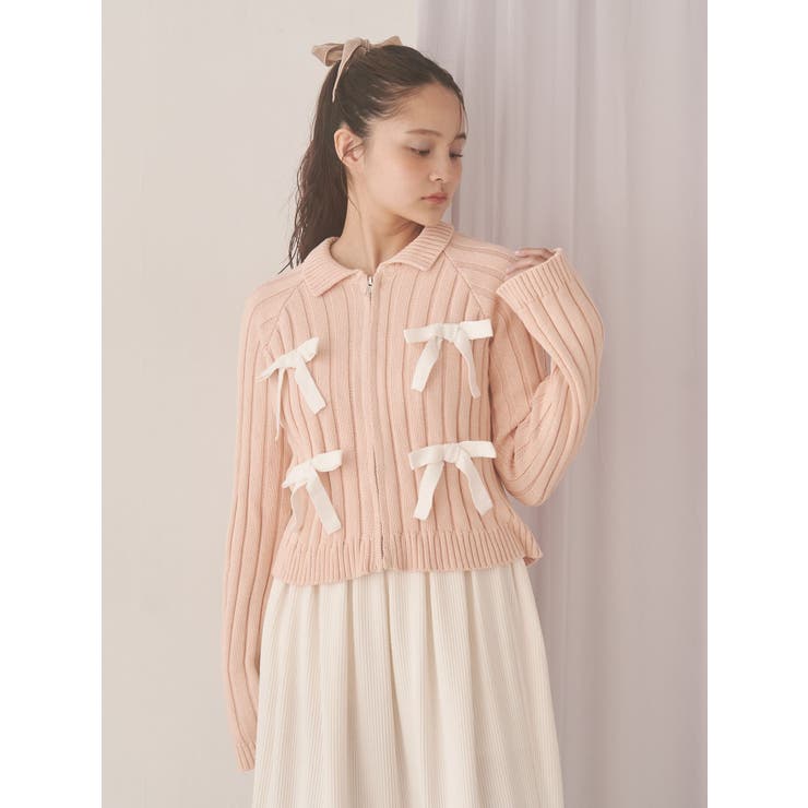 ribbon washed zip kinit | merry jenny | 詳細画像12 