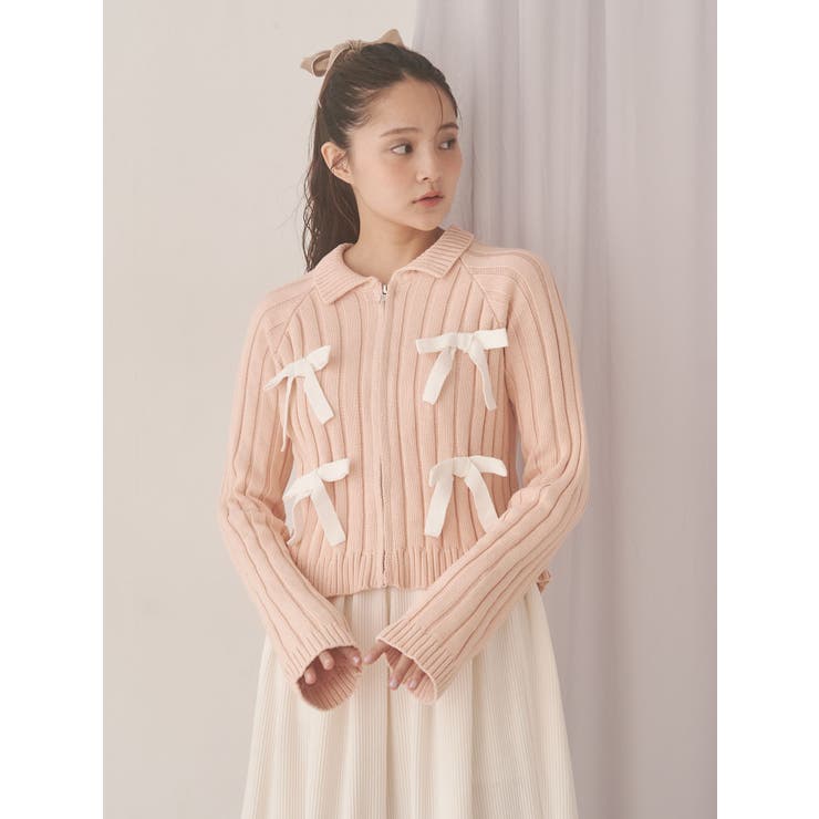 ribbon washed zip kinit | merry jenny | 詳細画像13 