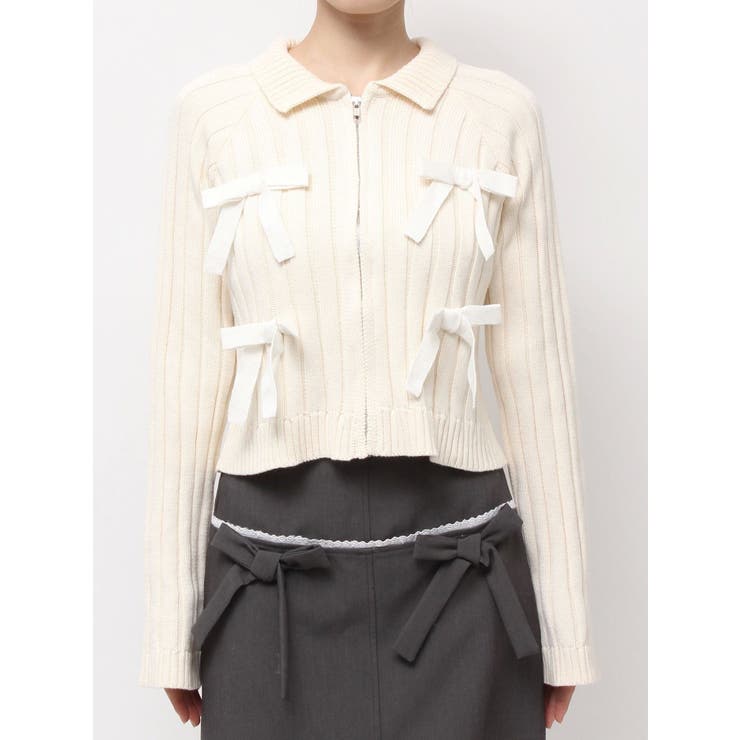 ribbon washed zip kinit | merry jenny | 詳細画像14 